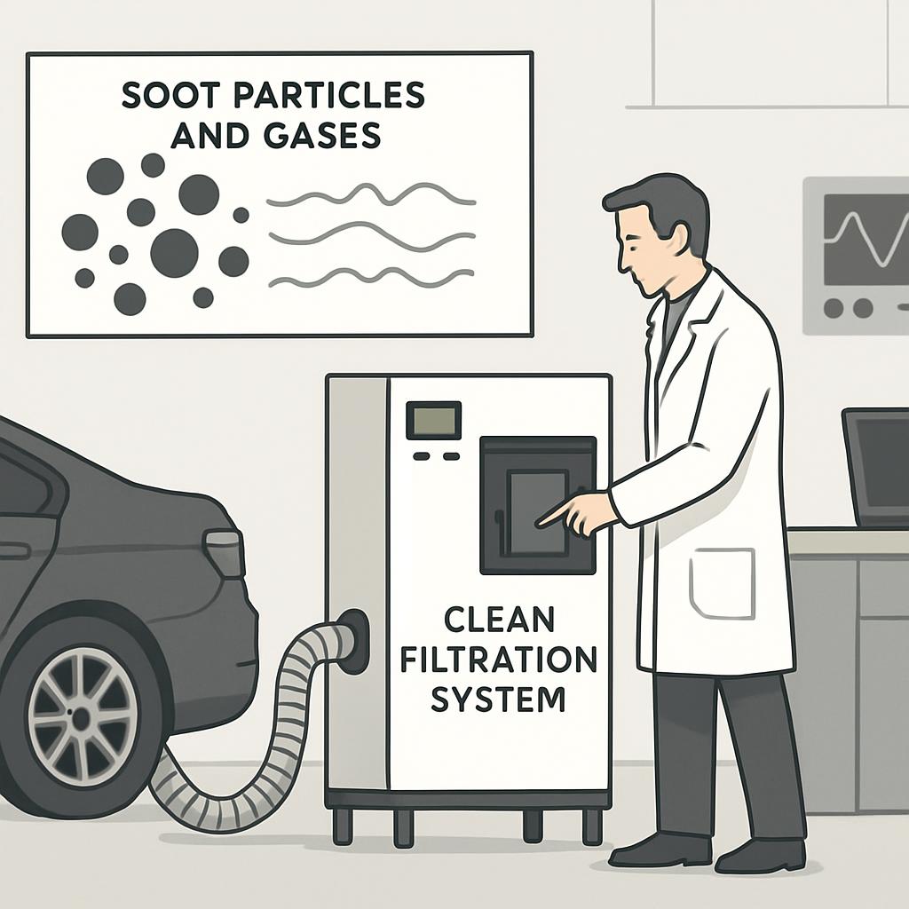 Spanish (Spain) En el gráfico consigue ver la soot y (c) gases y ademas si el coche esta filtrando/limpio.