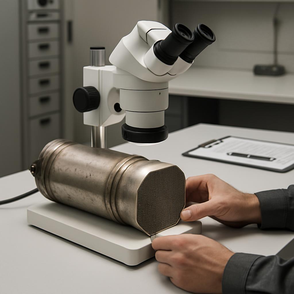 Una persona utilizando una microscopio en un laboratorio.